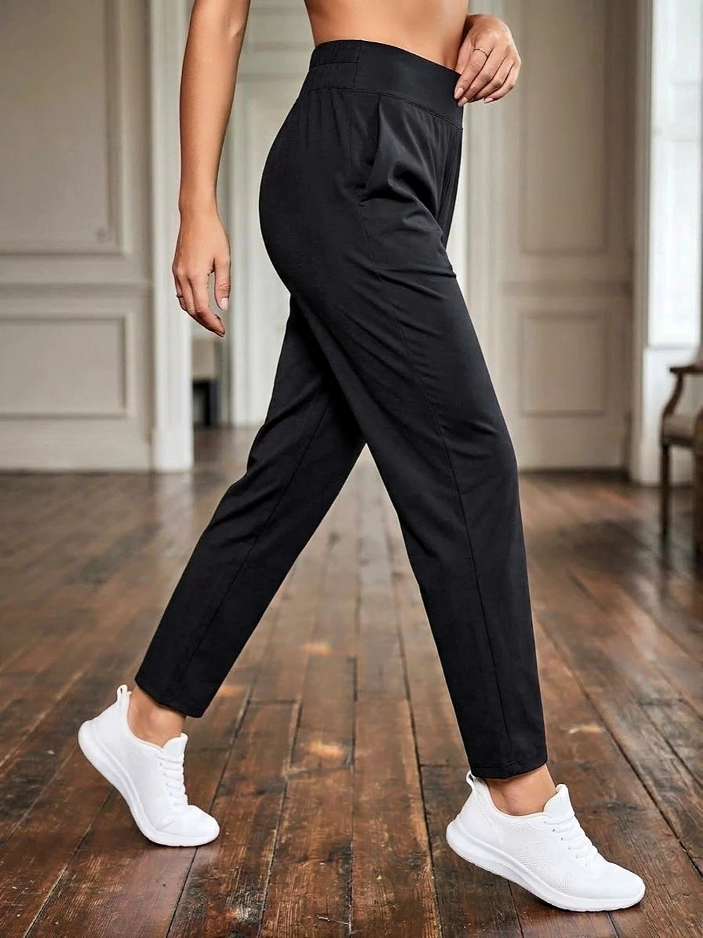 LUCY & GERY D846 Black Leggings Size Large NWT